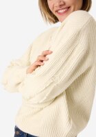 TIMEZONE Damen Stehkragen Strickpullover, beige