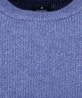 RAGMAN Pullover Rundhals Bicolour, Baumwolle/Kaschmir blau