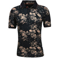 Mode Monte Carlo Polo-Shirt Knopf Strickkragen Marine XL
