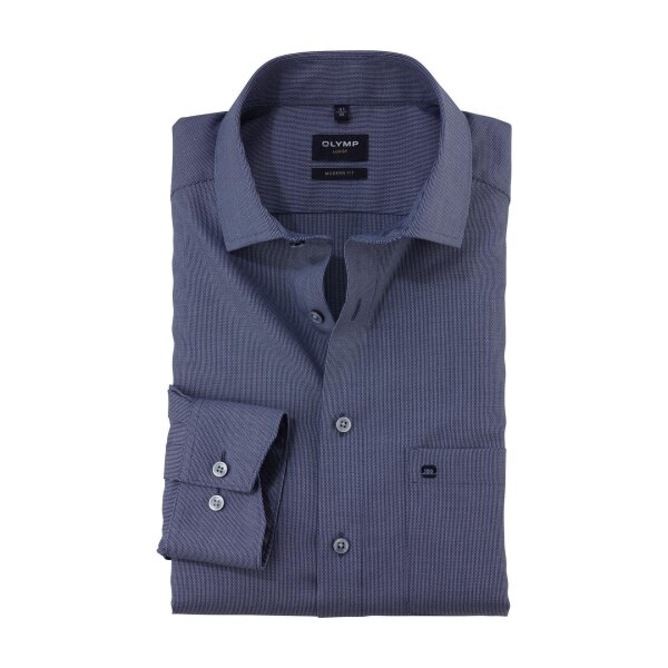 OLYMP Luxor modern fit langarm Hemd marine 46