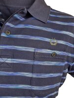 Mode Monte Carlo Polo-Shirt Knopf Strickkragen Jeansblau XL