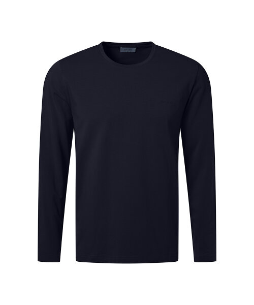PIERRE CARDIN Herren Langarm-Shirt Rundhals salute dunkelblau