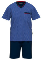 GÖTZBURG Herren Schafanzug Shorty bedruckt blau-dunkel-uni 50