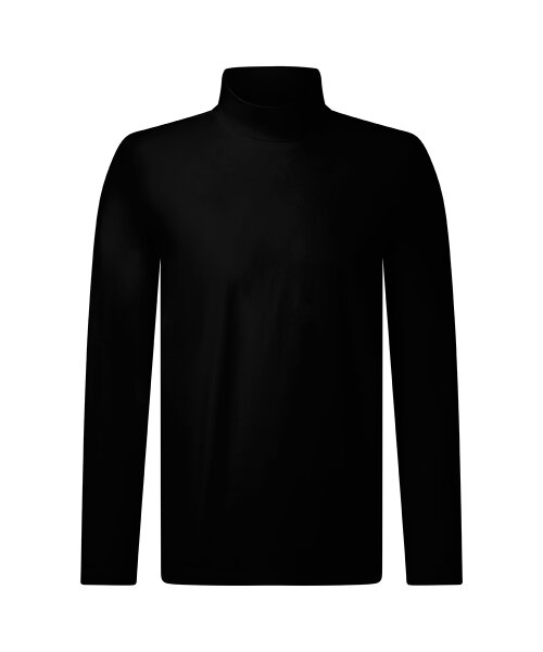 PIERRE CARDIN Herren Langarm Shirt Rolli schwarz