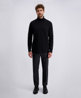 PIERRE CARDIN Herren Langarm Shirt Rolli schwarz