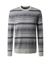 PIERRE CARDIN Herren Pullover gemustert mirage grau