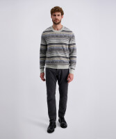 PIERRE CARDIN Herren Pullover gemustert mirage grau
