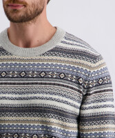 PIERRE CARDIN Herren Pullover gemustert mirage grau
