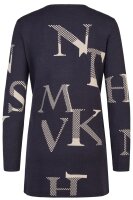 Barbara Lebek Damen Strickjacke navy blau gemustert
