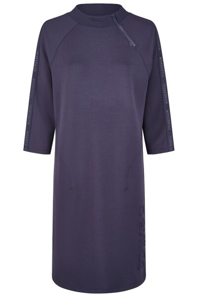 Barbara Lebek Damen Sweatkleid mit Stehkragen & Reisverschluss blau