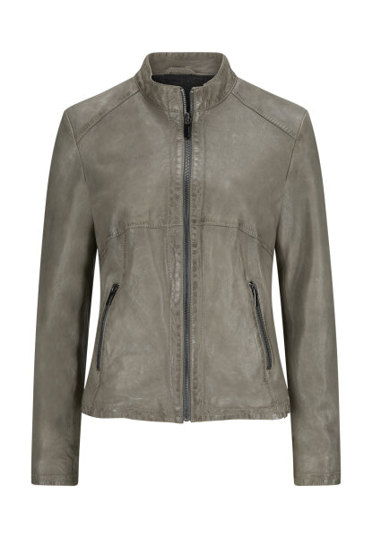 MILESTONE Damen Lederjacke MSMoon im gewaschenen Stein grau 44