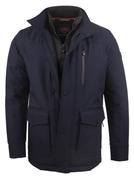 Gate One Herren Winter Jacke mit Einsatz, dunkelblau
