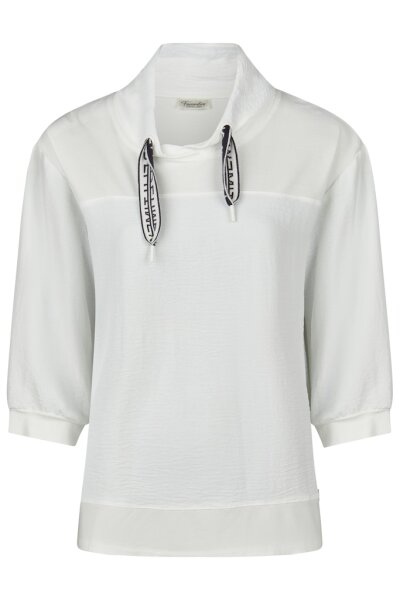 Barbara Lebek Damen kurzarm Shirt, offwhite weiß