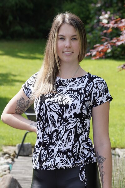 your cameo Damen Shirt Schwarz Weiß – Sommershirt mit Print