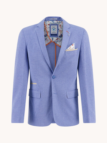 A Fish Named Fred Sakko Blazer mit melange pique, hell blau