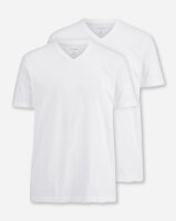 OLYMP T-Shirt kurzarm V-Ausschnitt weiß