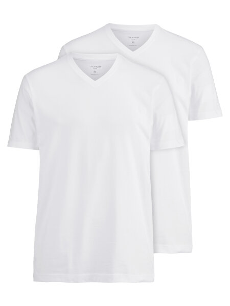 OLYMP T-Shirt kurzarm V-Ausschnitt weiß 4XL