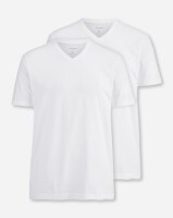 OLYMP T-Shirt kurzarm V-Ausschnitt weiß M