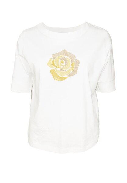 BIANCA Shirt DINIA Blumenmotiv, weiß