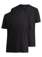 OLYMP T-Shirt kurzarm V-Ausschnitt schwarz