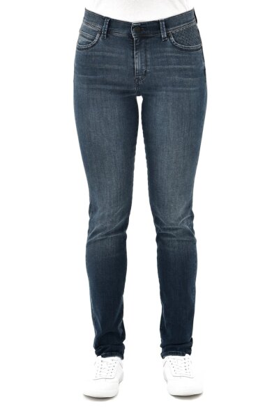 Project Indigo Damen Jeans mit Strasssteinen, W 2.0 Kim blue/black used dunkelblau