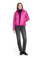 AMBER & JUNE Damen Steppjacke mit Kapuze, festival fuchsia