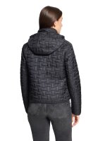 AMBER & JUNE Damen Steppjacke mit Kapuze, schwarz