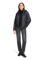AMBER & JUNE Damen Steppjacke mit Kapuze, schwarz