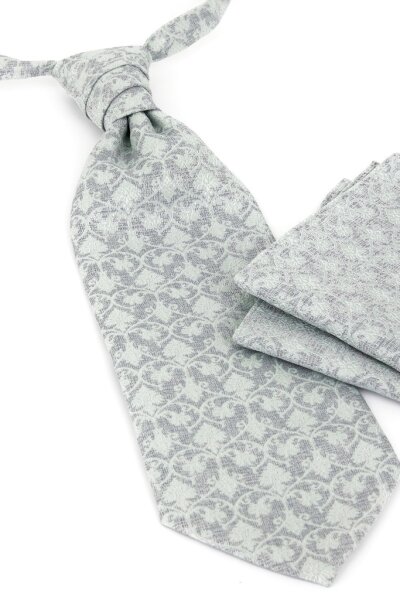 DIGEL Fest/Hochzeit Plastron "Loy" mit Einstecktuch Set Beige Grün