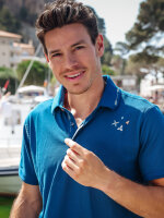 A Fish Named Fred Herren Polo Shirt garment dye, Cobaltblau