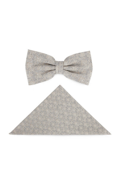 DIGEL Fest/Hochzeit Fliege "Less" mit Einstecktuch Set Beige
