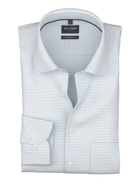 OLYMP Luxor modern fit langarm Hemd Faux Uni bleu