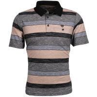 Mode Monte Carlo Polo-Shirt Knopf Strickkragen, Beige mit...