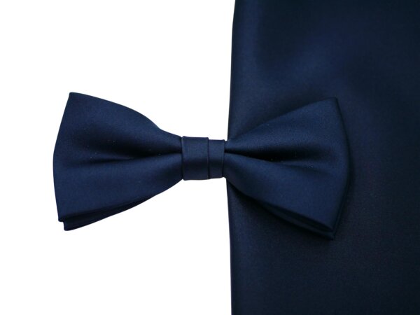 Schleife Classic Fliege mit Tuch marine blau