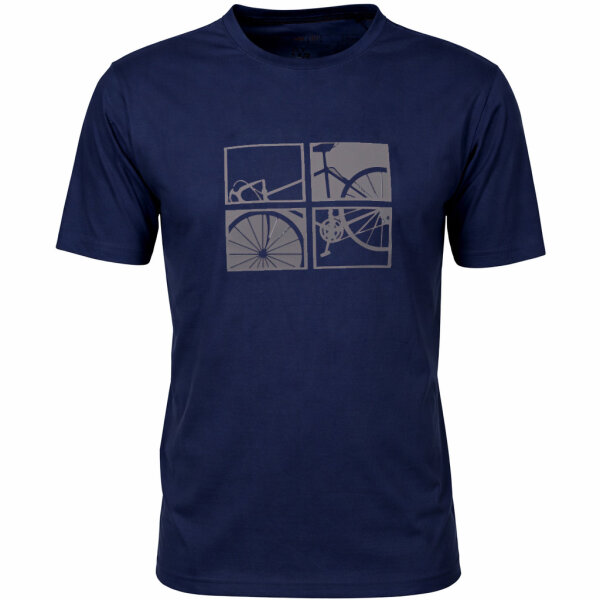 Mode Monte Carlo Herren T-Shirt mit Fahrrad Print, Marineblau