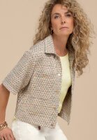 BIANCA Damen Kurzarm Blazer Jacke PEGGY Multicolor-Beige