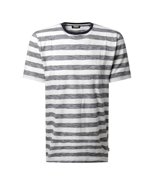 PIONEER Herren T-Shirt gestreift, night sky dunkelblau weiß