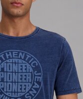 PIONEER Herren T-Shirt, indigo blau mit Print