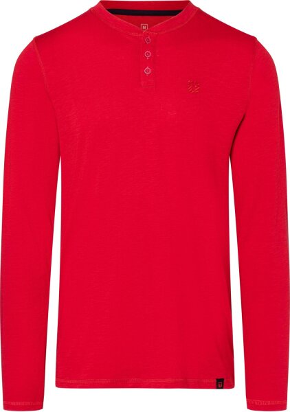 TIMEZONE Herren langarm Henley Shirt chilli red