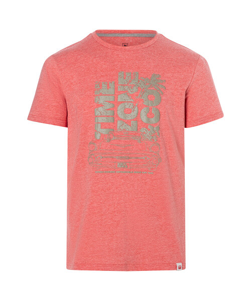TIMEZONE Herren Kurzarm Print T-Shirt, red melange