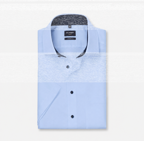 OLYMP Luxor modern fit. Kurzarm Hemd hellblau