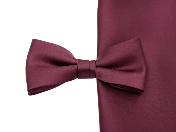 Schleife Classic Fliege mit Tuch pflaume