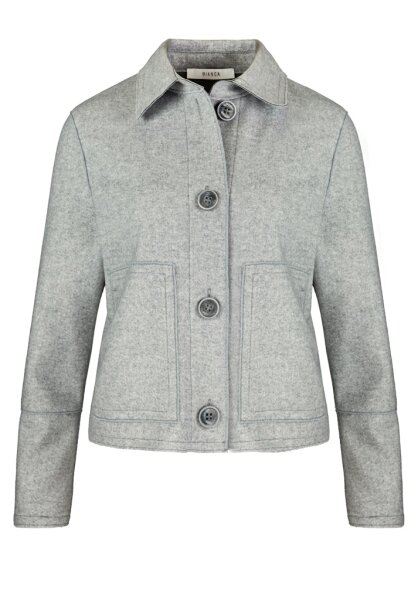 BIANCA Kurzjacke KATHERIN mit Umlegekragen, iron grau melange
