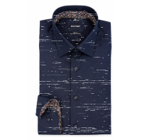 OLYMP Level Five body fit Langarm Hemd marineblau