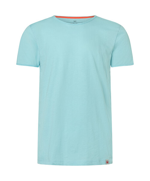TIMEZONE Herren Kurzarm T-Shirt uni Ripped Basic crystal blue