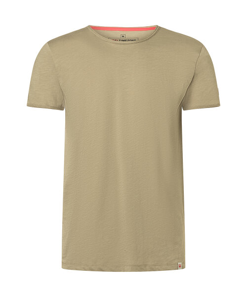 TIMEZONE Herren Kurzarm T-Shirt uni Ripped Basic light khaki