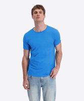 TIMEZONE Herren Kurzarm T-Shirt uni Ripped Basic dresden blue