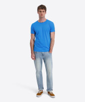 TIMEZONE Herren Kurzarm T-Shirt uni Ripped Basic dresden blue