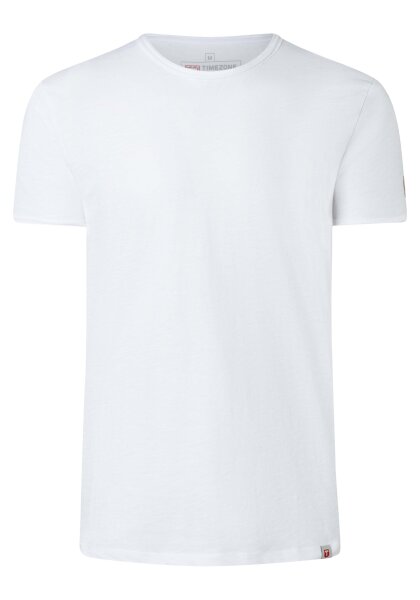 TIMEZONE Herren Kurzarm T-Shirt uni Ripped Basic pure white