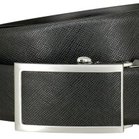 LINDENMANN Automatikgürtel Leder für Anzug schwarz
